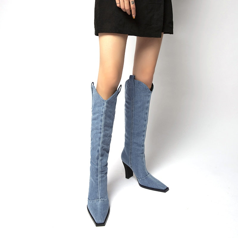 Oklahoma Denim High Boots